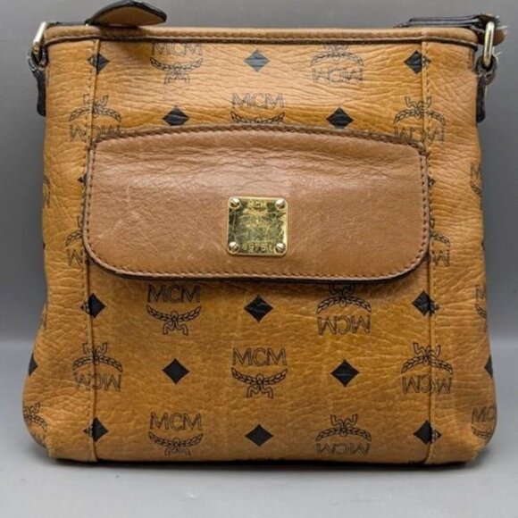 MCM Visetos Pebbled Leather Crossbody Bag - Picture 1 of 7